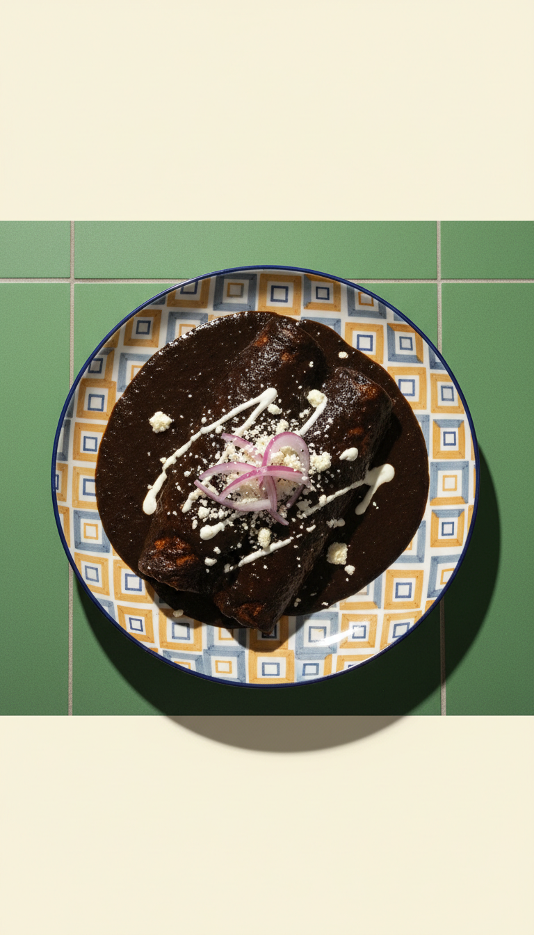 Mole negro enchiladas with house-made sauce
