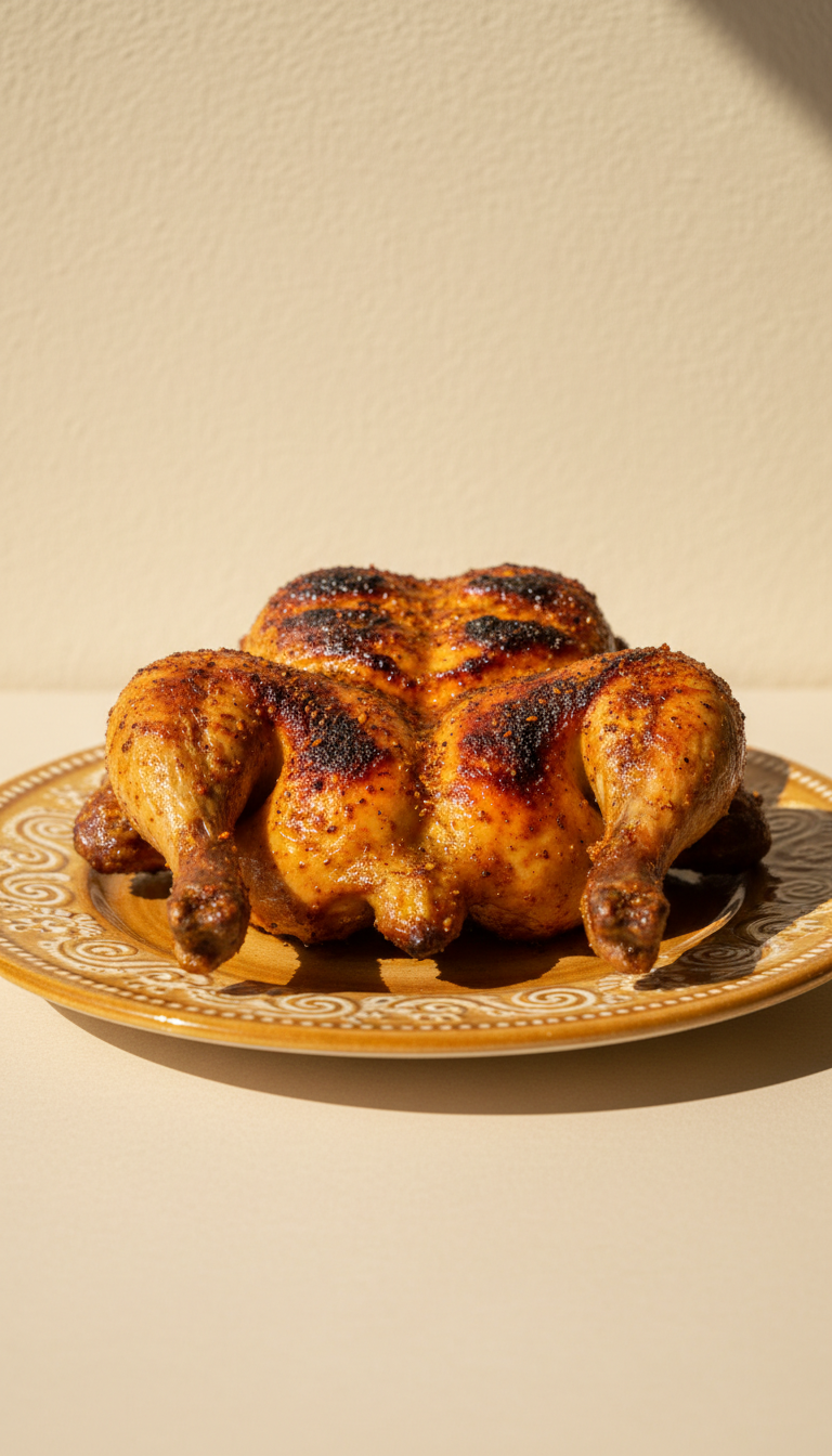 Grilled Piri-Piri Chicken on Honey-Glazed Plate