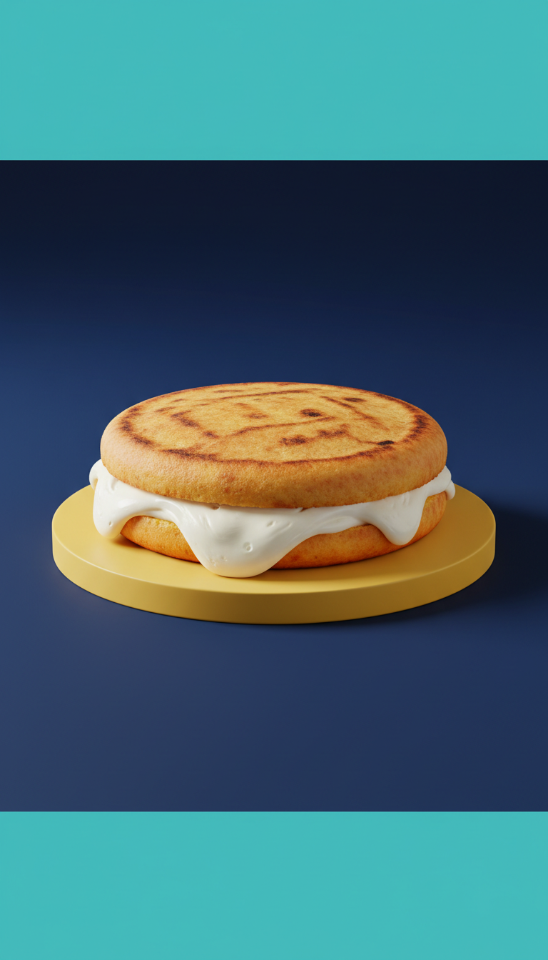 Arepa de Queso with Melted Mozzarella