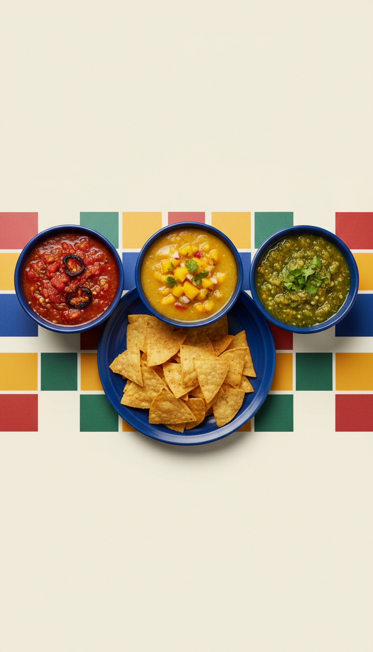 Regional salsa trio with house-made totopos